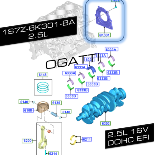 Brand New OEM RETAINER – CRANKSHAFT OIL SEAL 1S7Z-6K301-BA |6K301|
