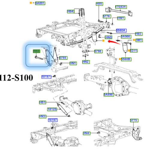 BRAND NEW OEM ONE REAR BRACKET REAR SPRING LINCOLN BLACKWOOD  2001-2002 N-81112-S100
