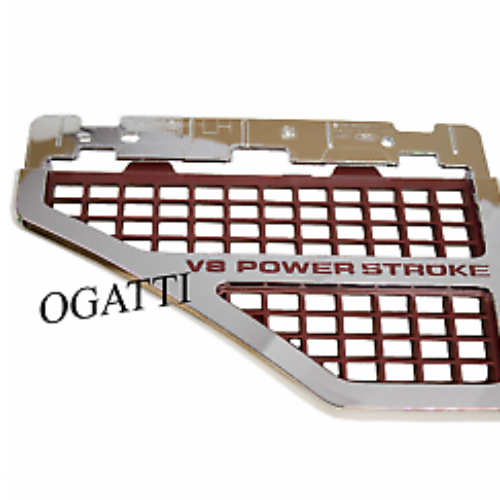 BRAND NEW OEM NAMEPLATE VENT V8 POWER STROKE FOR FENDER F250-350-450-550 VERSION 2006-2010 8C3Z-16228-B LH DRIVER SIDE 