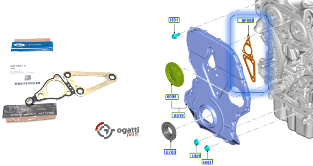 3.2L DIESEL GASKET FRONT COVER NEW OEM RANGER TRANSIT TTH 2014 BK3Z-9F598-A - Imagen 5