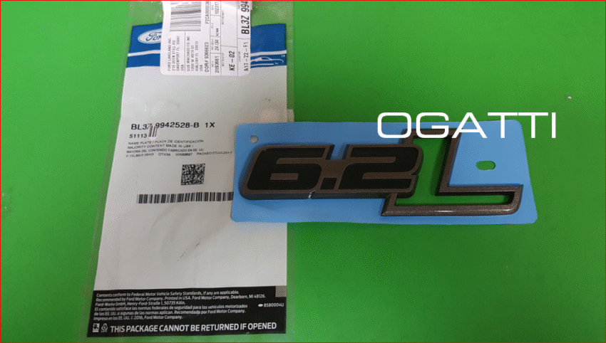 BRAND NEW OEM NAMEPLATE EMBLEM 6.2L FORD FENDER RAPTOR F-150 BL3Z-9942528-B - Imagen 2