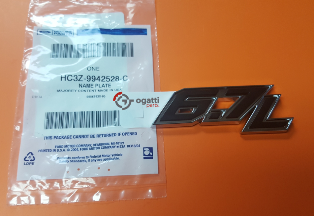 BRAND NEW OEM 6.7L NAMEPLATE ON DOOR F250, F-350, F-450, F-550 ALL VERSION 2016-2022 HC3Z-9942528-C RH Passenger Side - Imagen 2
