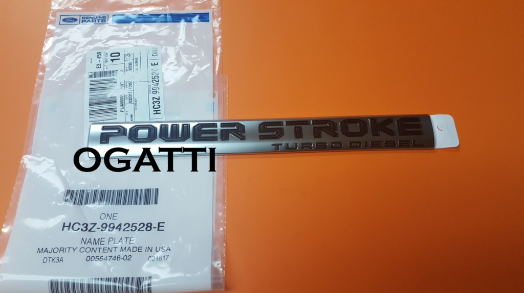 BRAND NEW OEM POWER STROKE NAMEPLATE ON DOOR F250, F-350, F-450, F-550 ALL VERSION 2016-2022 HC3Z-9942528-E RH Passenger Side - Imagen 2