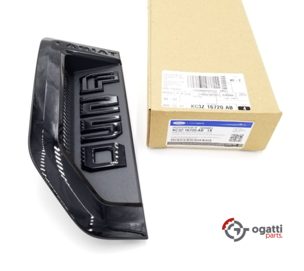 Brand New OEM NAMEPLATE FOR FENDER F250 LARIAT VERSION AGATE BLACK SPORT PACKAGE 2018-2019 KC3Z-16720-AB LH DRIVER  SIDE  