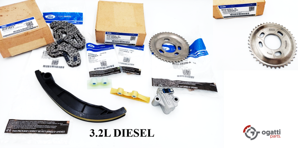 Brand New OEM Timing Chain Kit 3.2L Diesel Power Stroke 5 Cyl, Set 7 Pieces, Engine Repair Kit (OG-60-3.2L-7-1) - Imagen 2