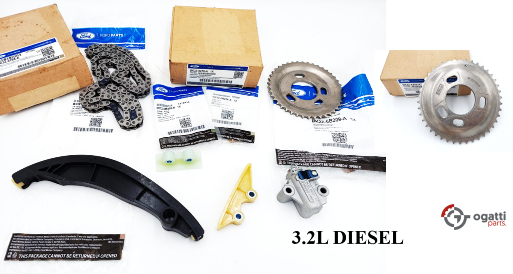 Brand New OEM Timing Chain Kit 3.2L Diesel Power Stroke 5 Cyl, Set 7 Pieces, Engine Repair Kit (OG-60-3.2L-7-1) - Imagen 5