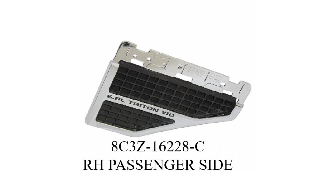 BRAND NEW OEM NAMEPLATE VENT 6.8L TRITON V10 FOR FENDER F250-350-450-550 VERSION 2006-2010 8C3Z-16228-C RH PASSENGER SIDE  - Imagen 2